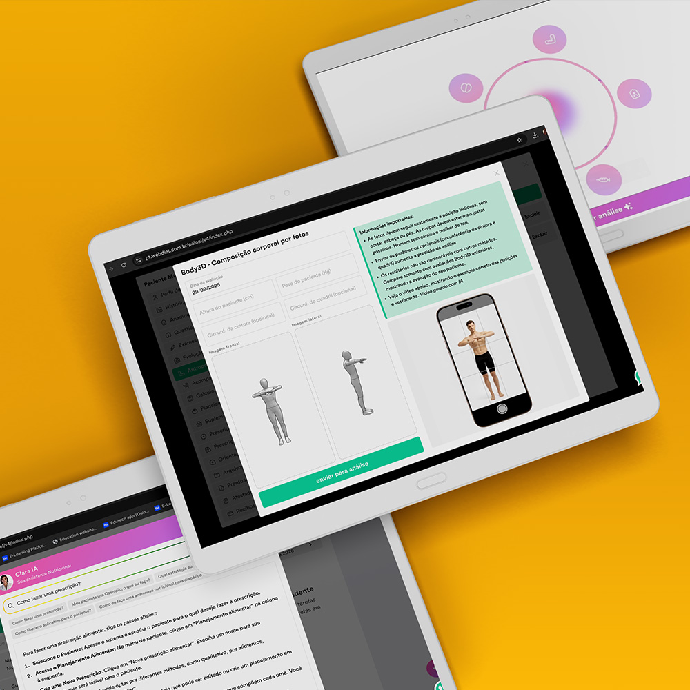 Na imagem ilustrativa apresentam-se prints de exemplos das ferramentas com IA disponíveis no WebDiet