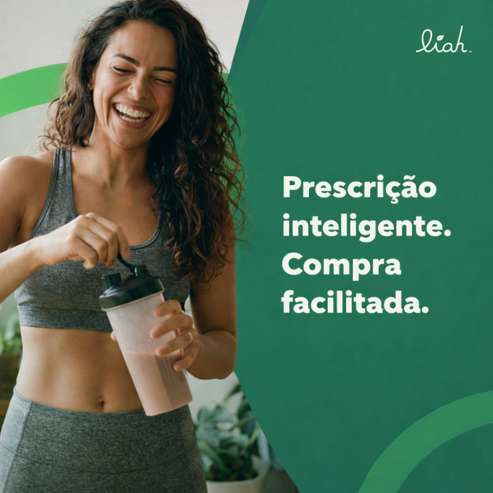 Na imagem, uma paciente satisfeita após compar os suplementos prescritos pelo Nutri, na loja de suplementos integrada ao app WebDiet, a Liah