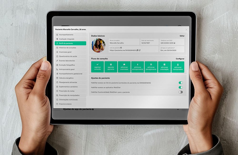 Software para nutricionistas Webdiet: principais funcionalidades