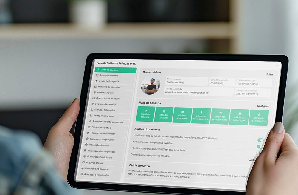 WebDiet: como funciona o app para nutricionistas